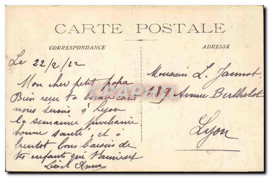 Toulon - Carriatides de Puget - CPA  — Rückseite