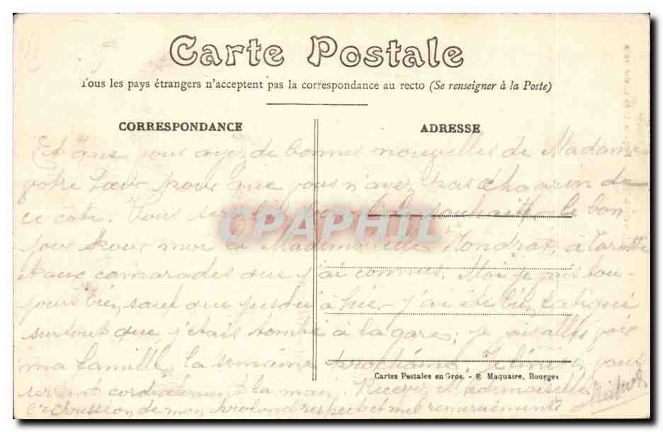 Bourges — Façade de la Cathédrale — Édition E.M. n°201 — Reverso