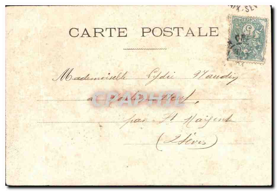 Fantaisie - Femme - poste - lettres - dore - CPA  — Rückseite