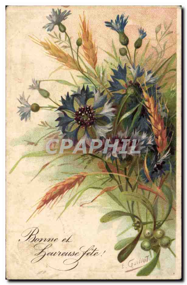 Fantaisie - Fete - Fleurs - Bonne et Heureuse Fete - CPA 