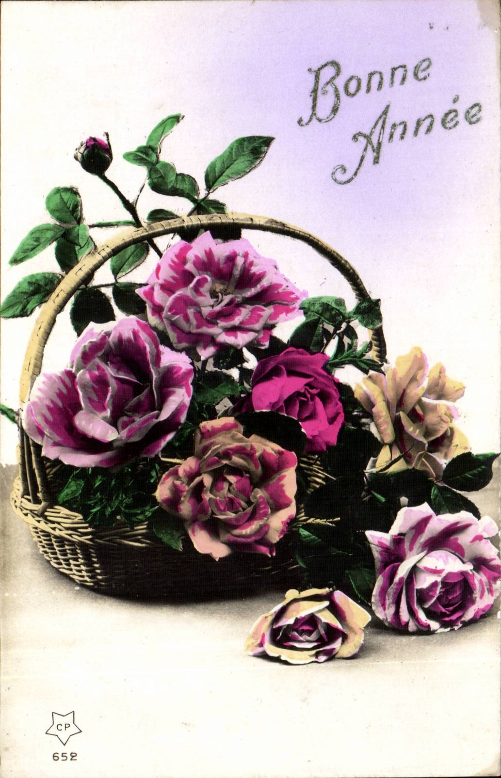 Fantaisie - Bonne Annee - rose - CPA 