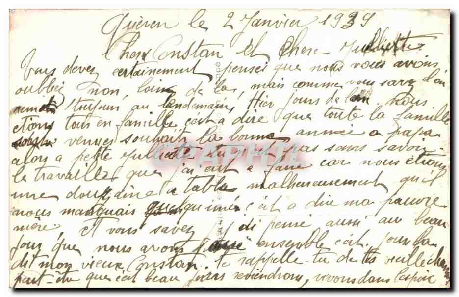 Fantaisie - Bonne Annee - CPA  — Verso