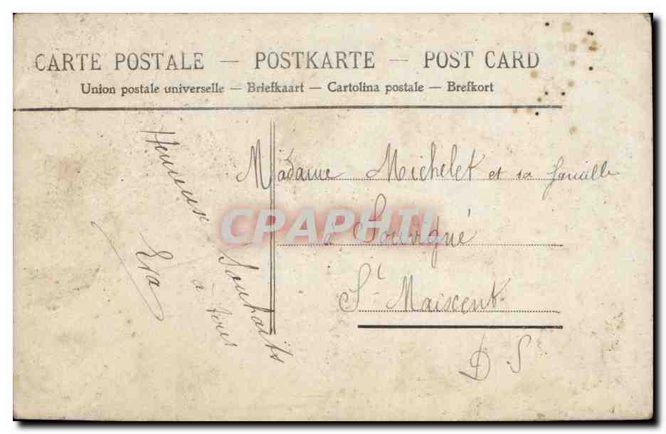 Fantaisie - Enfant - Joyeuse Annee beautiful girl with fur costume - CPA  — Verso