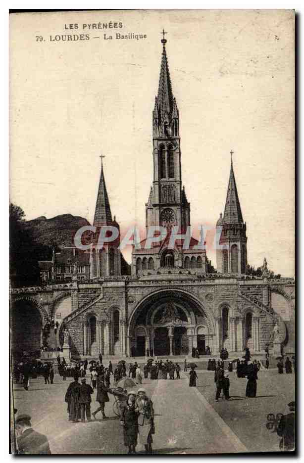 Fantaisie - Lourdes - La Basilique - CPA 
