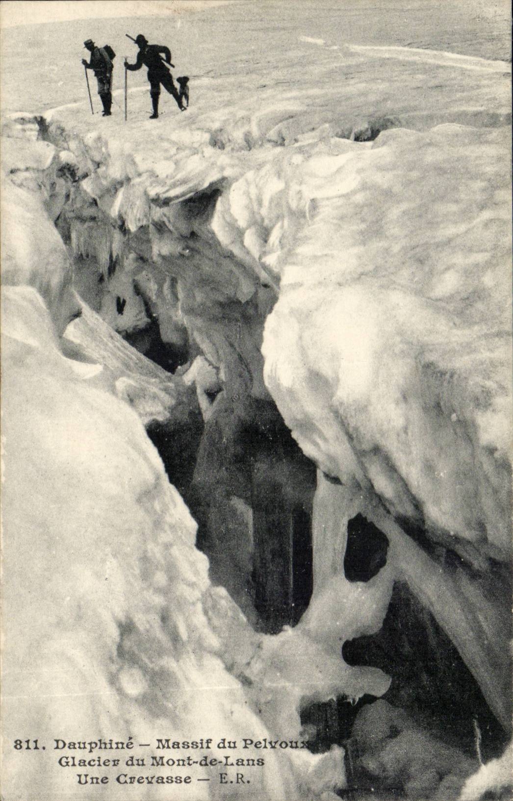 Glacier du Mont-de-Lans — Massif du Pelvoux — Eine Rissstelle — E.R. — n° 811