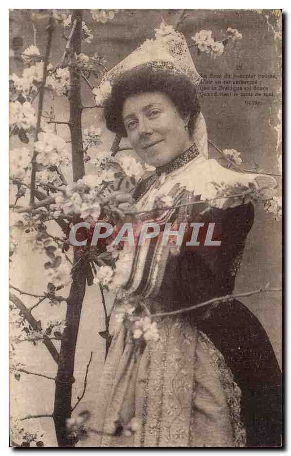 Folklore - Costume - La Bretagne est douce - corner torn - CPA 