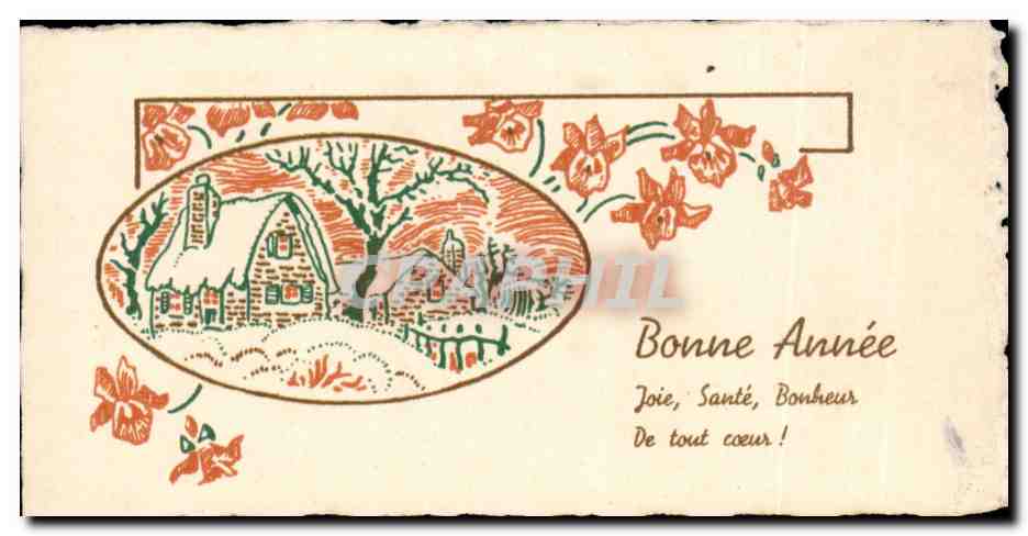 CPA Fantaise Bonne annee (carte petit format)