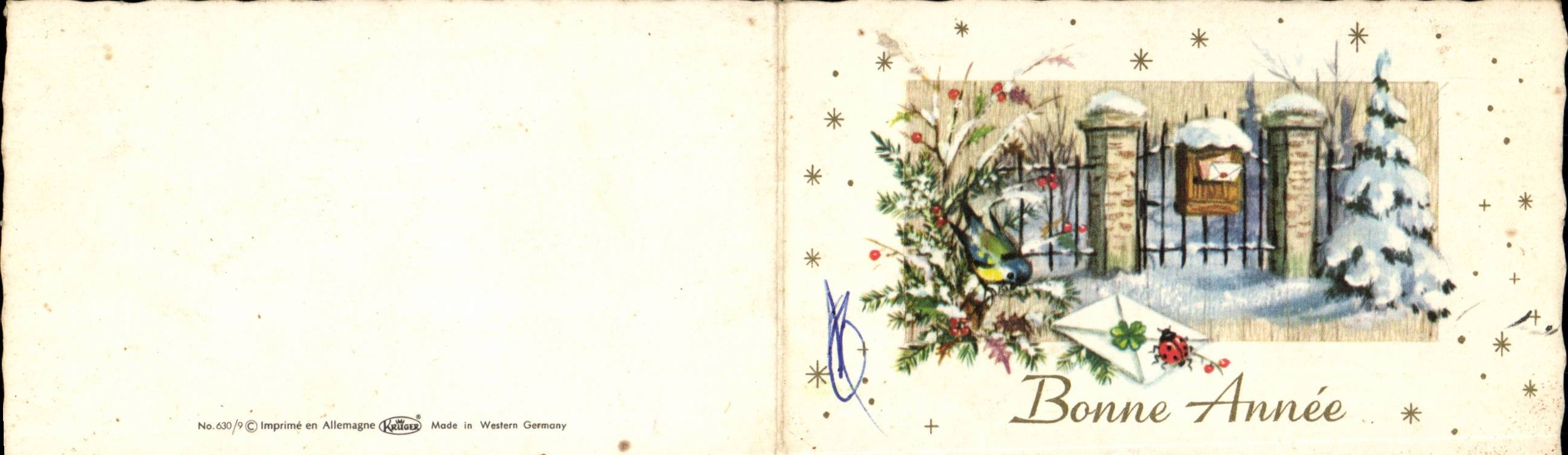CPA Fantaise Bonne annee (carte petit format)