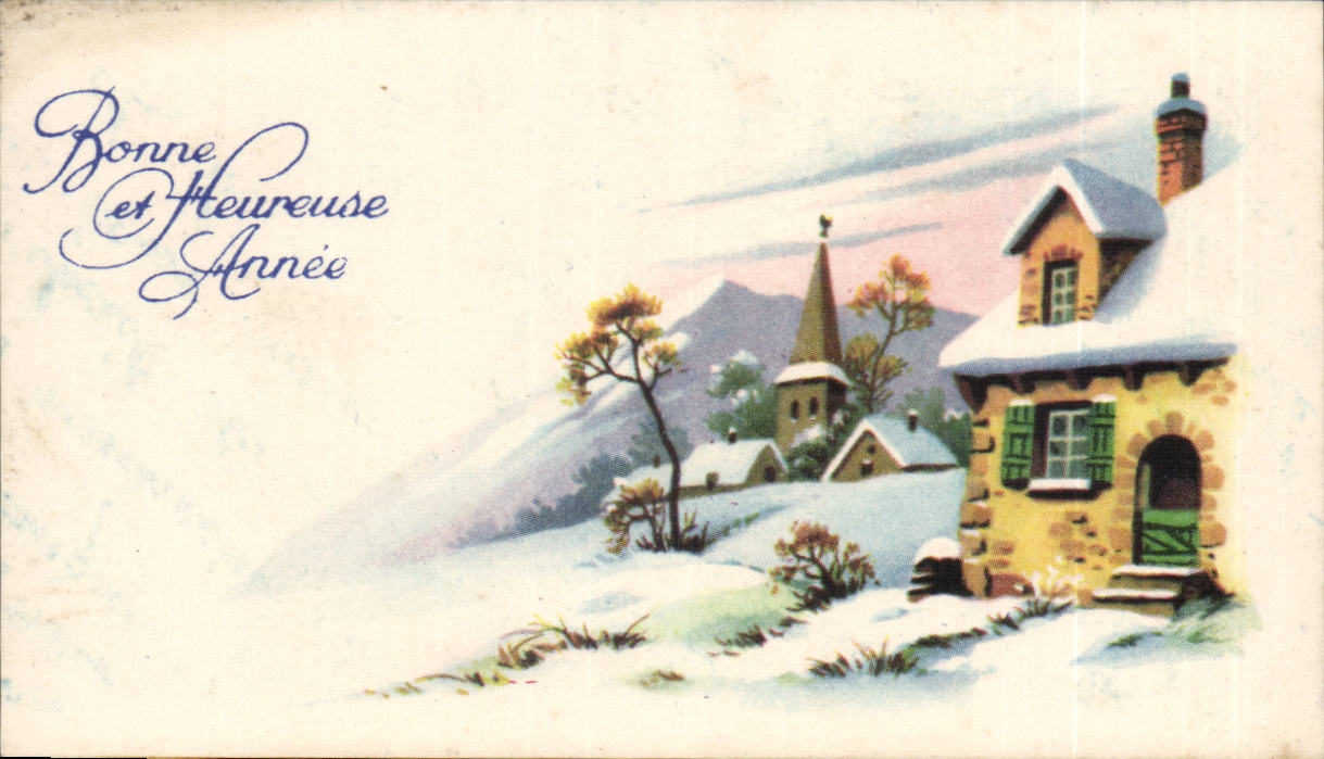 CPA Fantaise Bonne et heureuse annee (carte petit format)