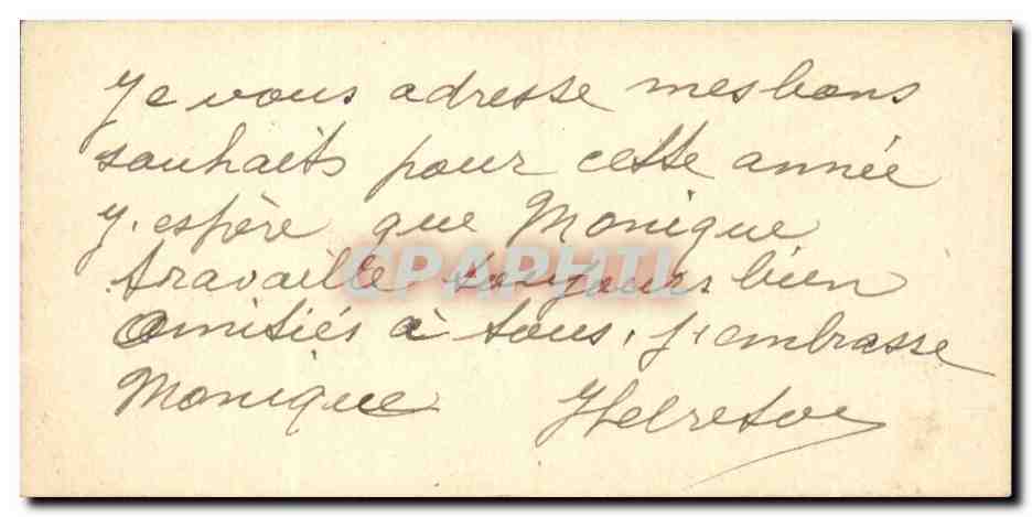 CPA Fantaise Enfant Bonne annee (carte petit format) (oiseaux) — Rückseite