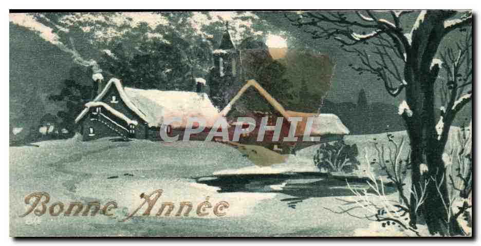 CPA Fantaise Enfant Bonne annee (carte petit format) 