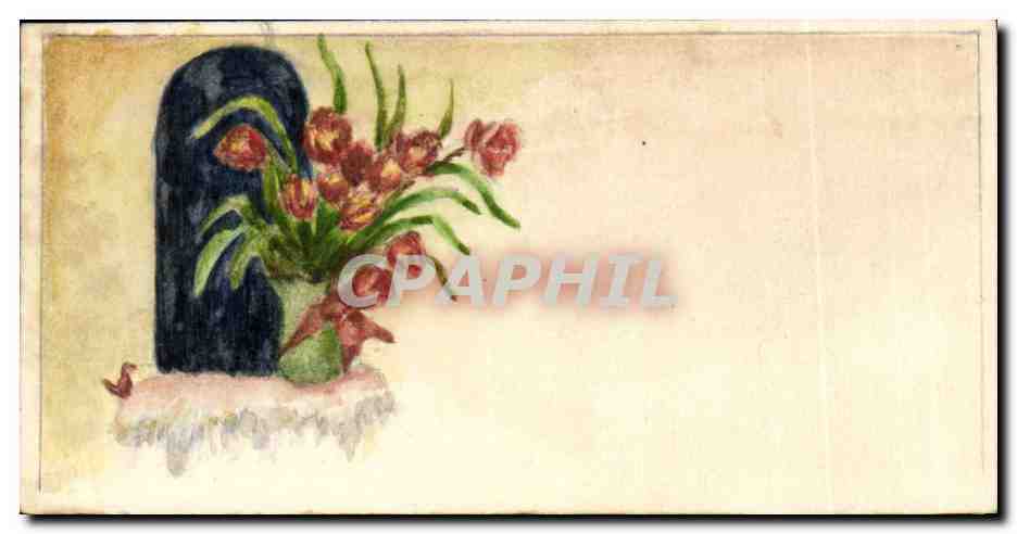 CPA Fantaise Fleurs (carte petit format) 