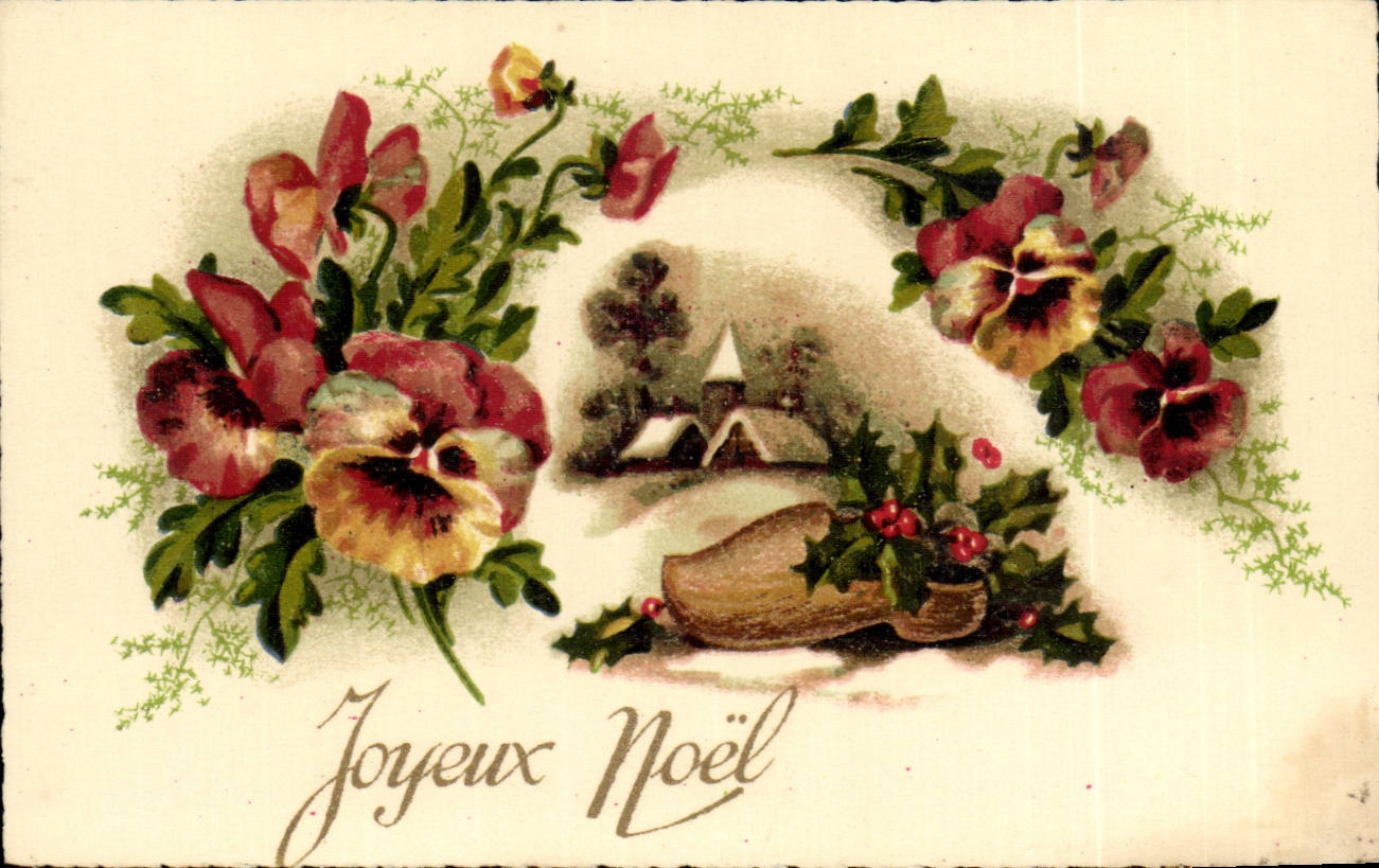 CPA Fantaise Joyeux Noel (carte petit format) 