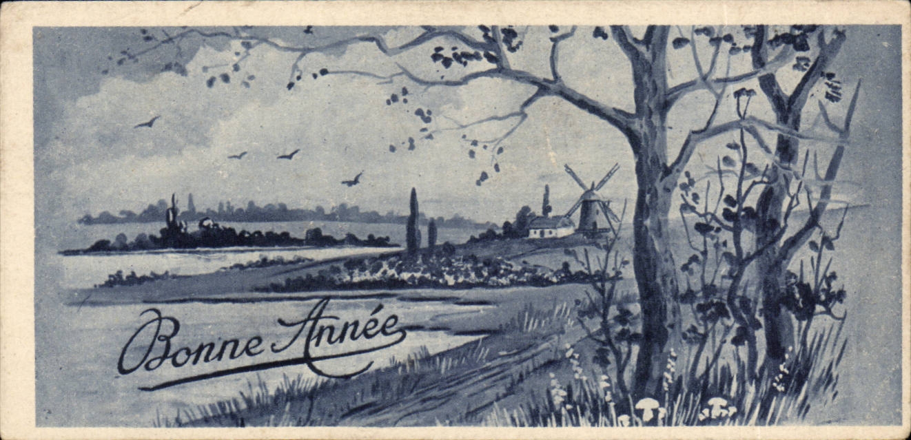 CPA Fantaise Bonne annee (carte petit format) 