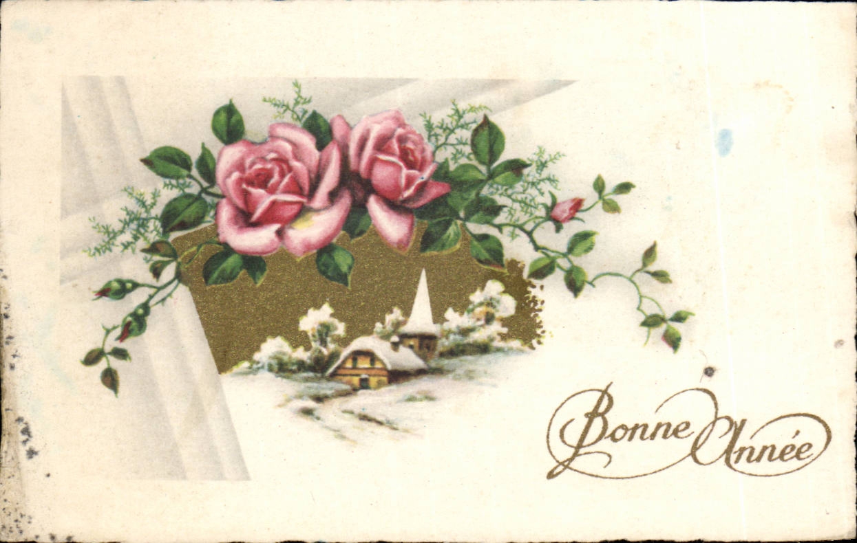 CPA Fantaise Bonne annee (carte petit format) 