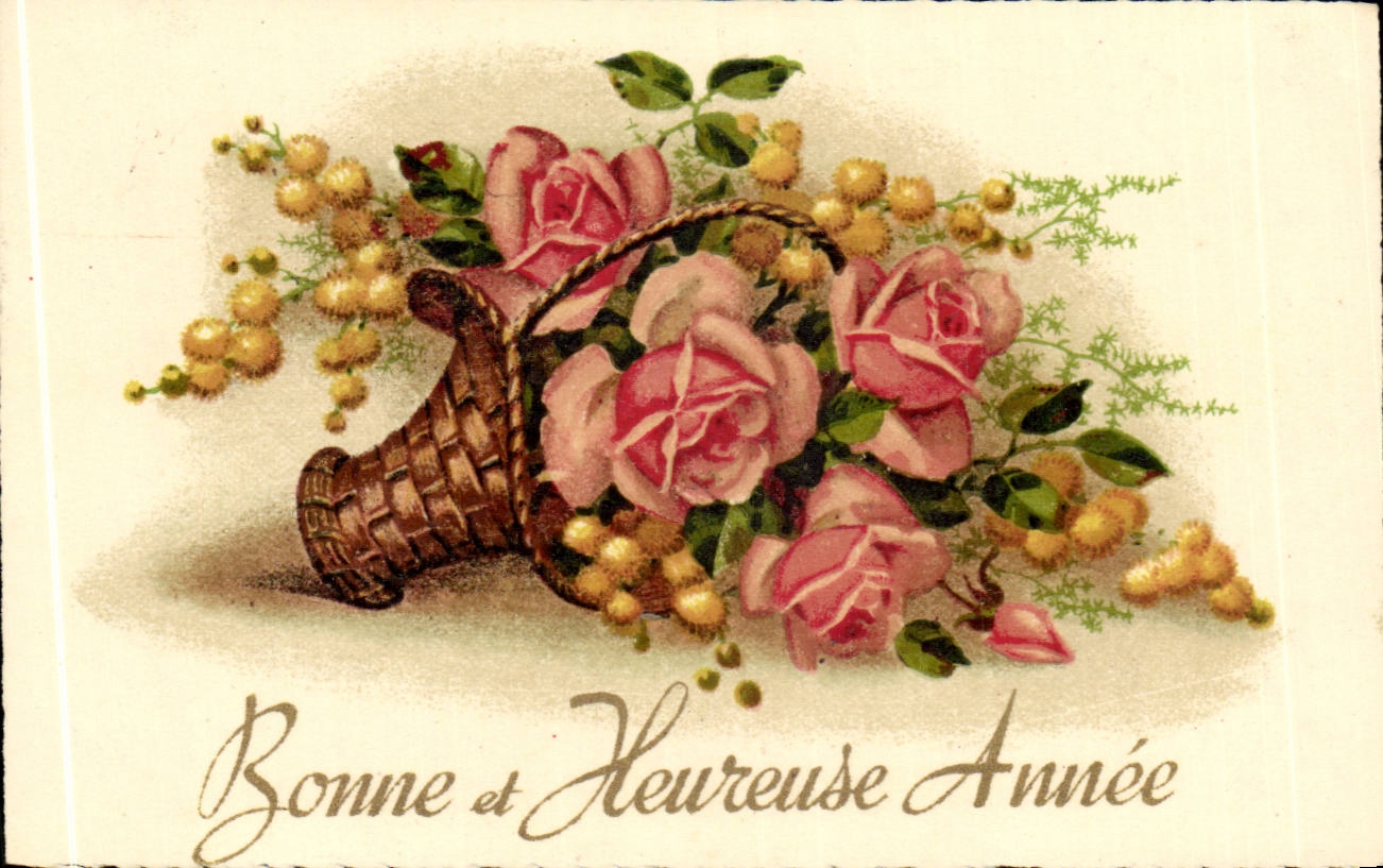 CPA Fantaise Fleurs (carte petit format) 
