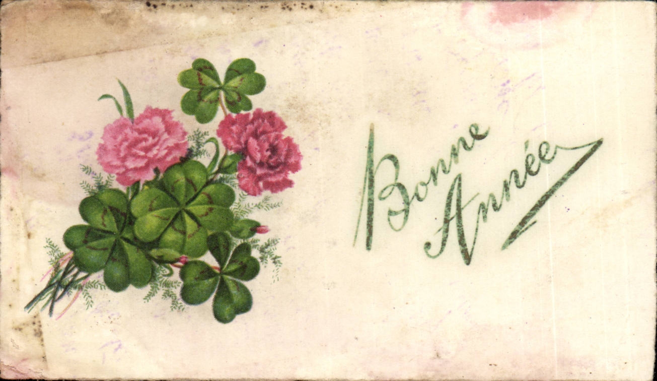 CPA Fantaise Bonne annee (carte petit format) 
