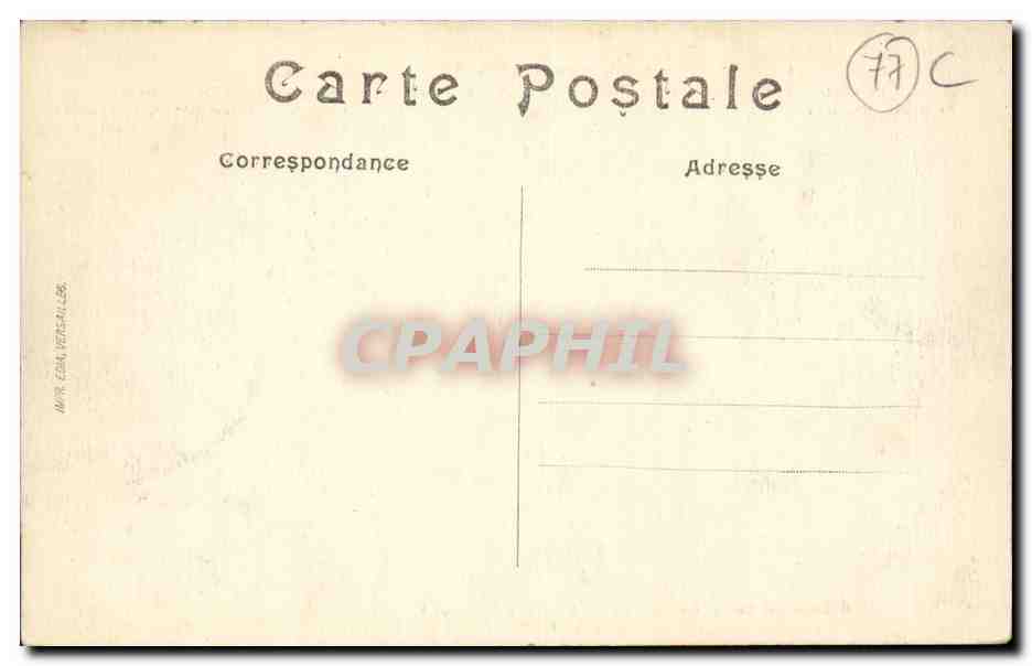 L'Invasion allemande à LA FERTÉ-sous-JOUARRE — Le Château de l'Île bombardé par les Anglais les 8 et 9 Septembre 1914 pour y déloger les Allemands — Phot. G. Brindelet, La Ferté-sous-Jouarre — Verso