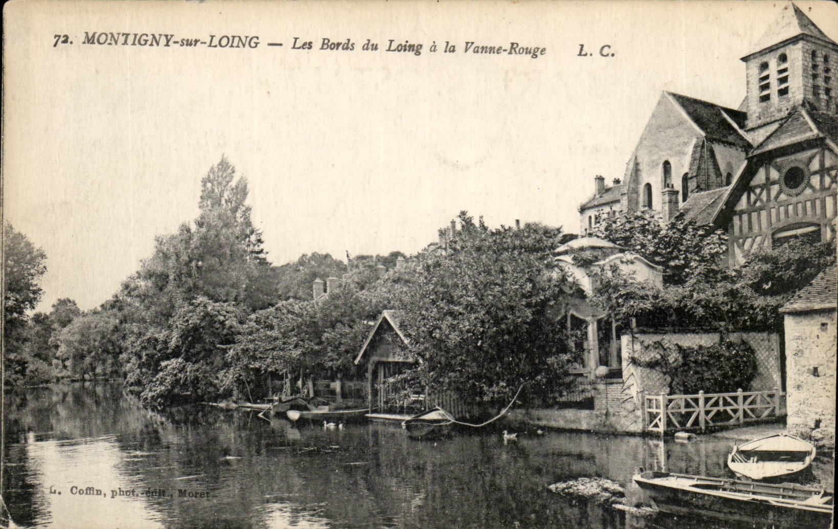 Montigny-sur-Loing — Les Bords du Loing à la Vanne-Rouge — L.C. — L. Coffin, phot. édit. Moret