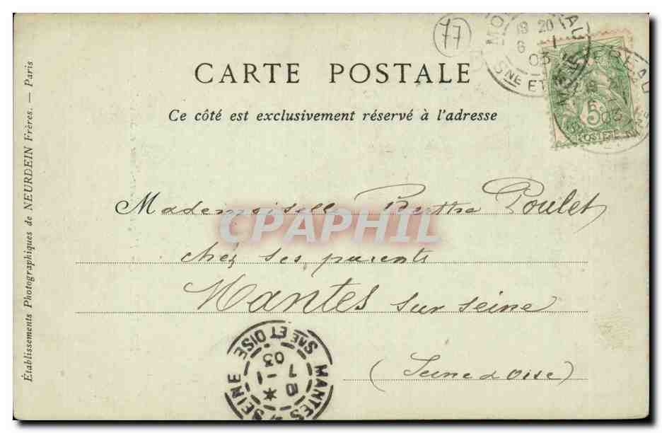 Montereau CPA L'eglise Notre Dame et Saint loup — Rückseite