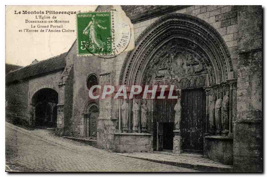 L'Église de Donnemarie-en-Montois — Le Grand Portail et l'Entrée de l'Ancien Cloître — Éditeur Cluha S.L.