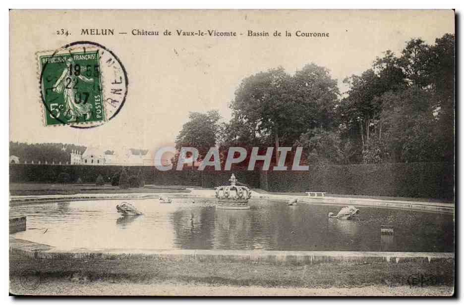 Melun CPA Chateau de Vaux le Vicomte Bassin de la Couronne