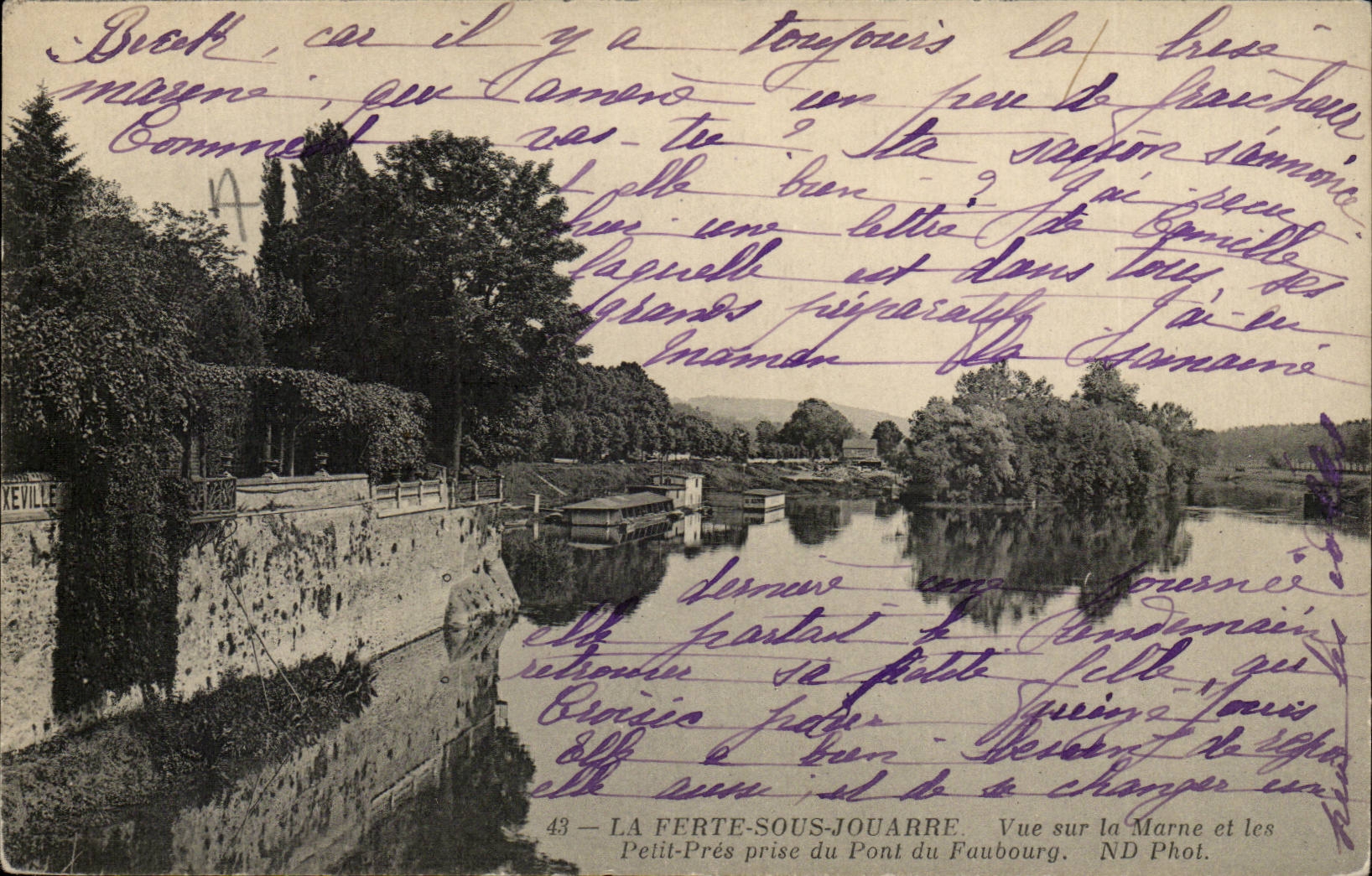 La Ferté-sous-Jouarre — Ansicht der Marne und der Petit-Prés vom Pont du Faubourg — ND Phot.