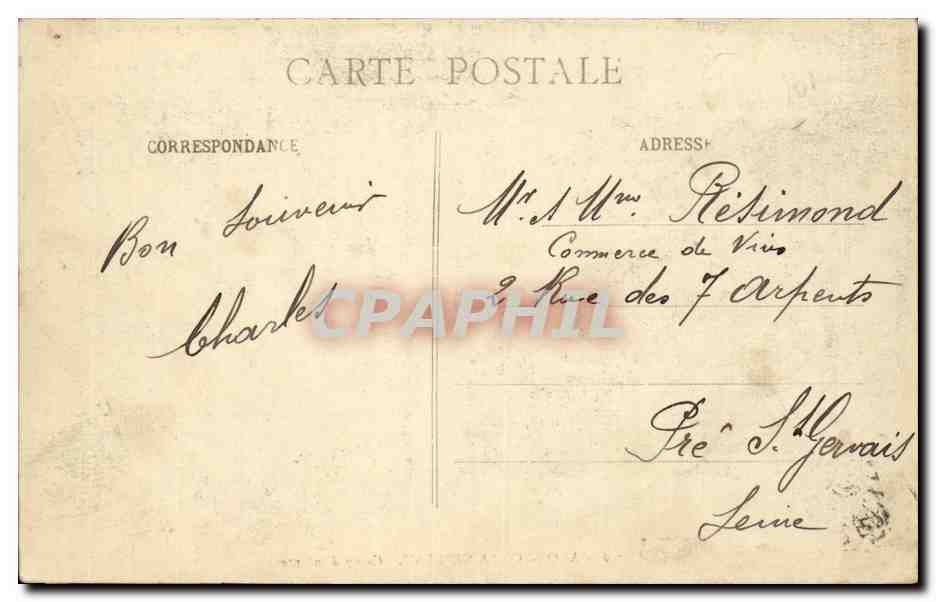Avon Fontainebleau CPA Camp d'infanterie (soldats militaria) — Back