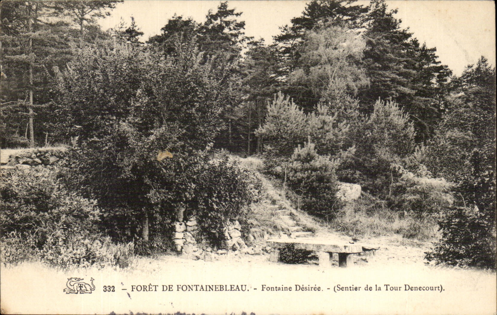Forêt de Fontainebleau — Fontaine Désirée — Sentier de la Tour Denecourt — n° 332