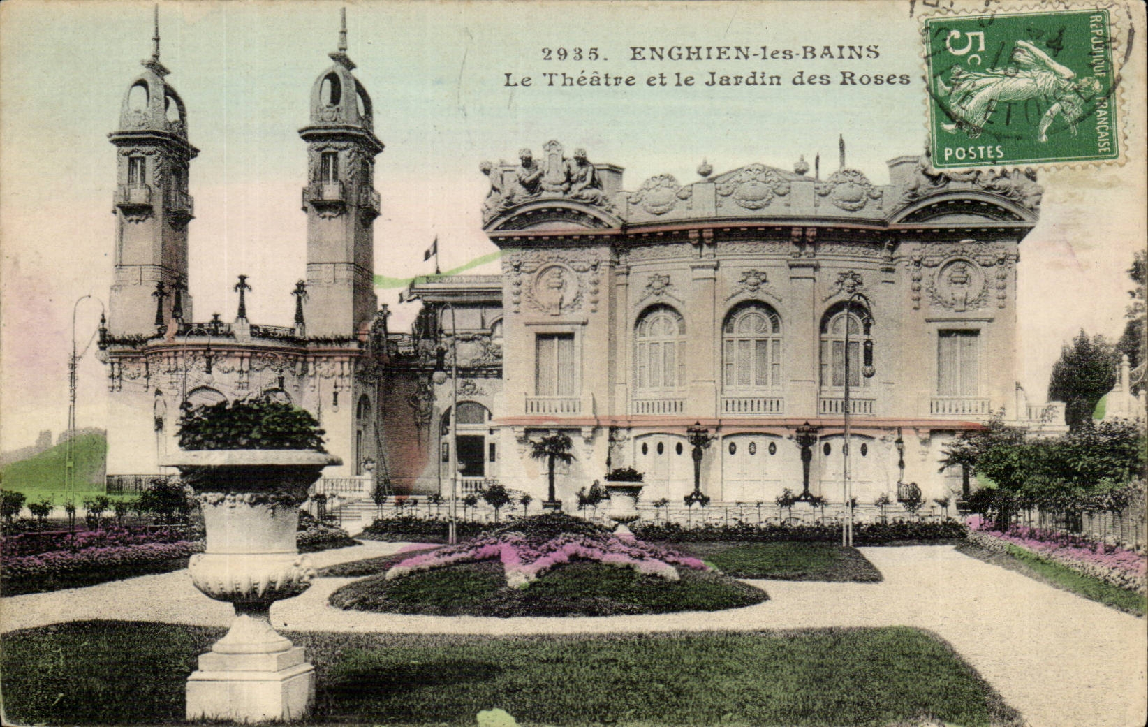Enghien-les-Bains — Le Théâtre et le Jardin des Roses — G. Malecult, phot. édit. Paris, n° 2935