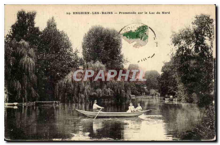 Enghien les Bains CPA Promenade sur le lac du Nord