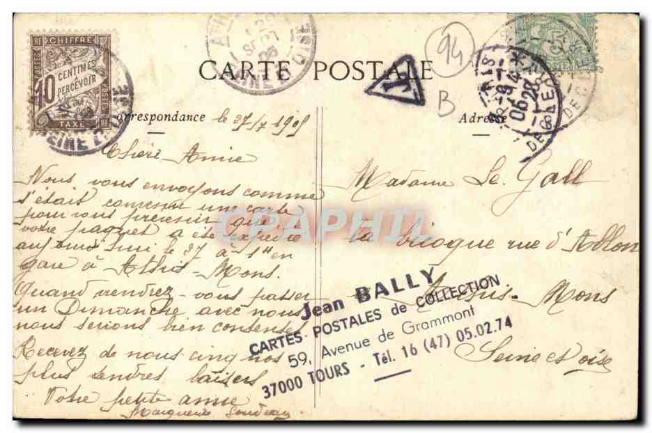 Bois de Vincennes — Le Petit Ruisseau du Lac de St-Mandé — G. I. n°286 — Rückseite