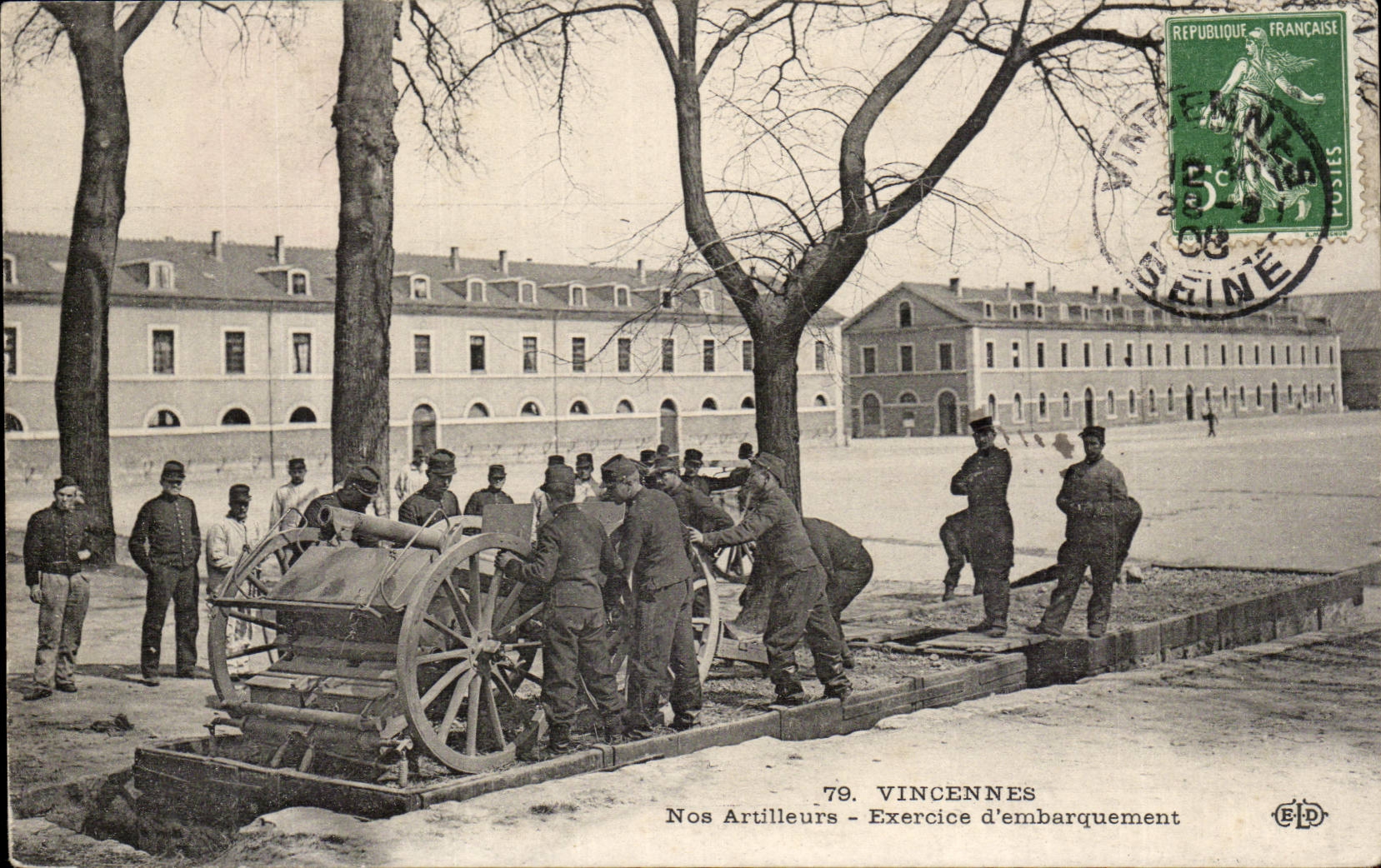 Vincennes - Nos Artilleurs - Exercice d'embarquement — Éditeur E.P.D. n°79