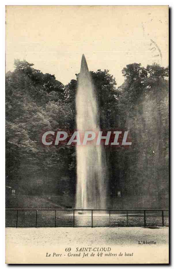 Saint Cloud CPA Le parc Grande jet de 42 metres de haut