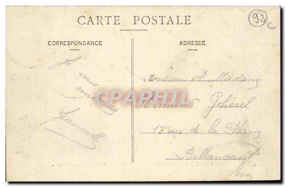 CPA Foret de Meduon Bellevue l'ermitage de Villebon  — Rückseite
