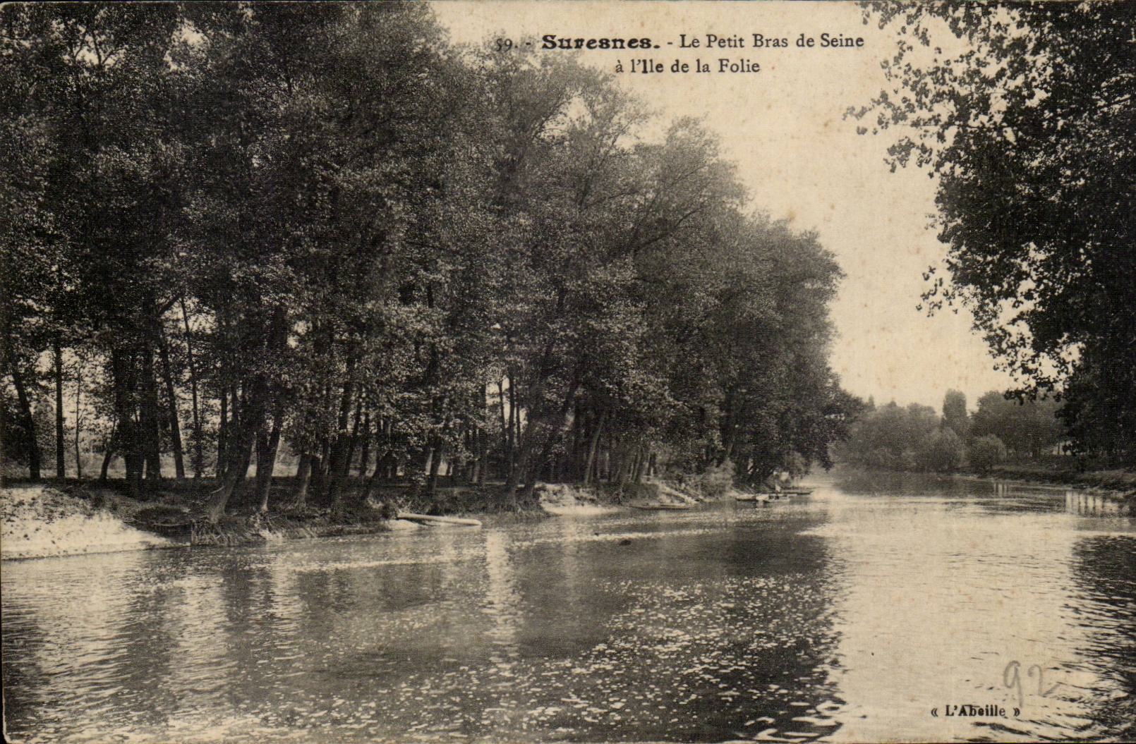 Suresnes CPA Le petit bras de Seine a l'ile de la Folie