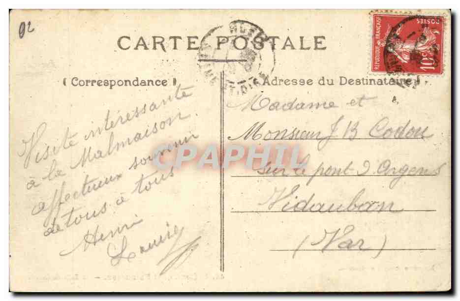 CPA Chateau de la malmaison La salle du Conseil — Rückseite