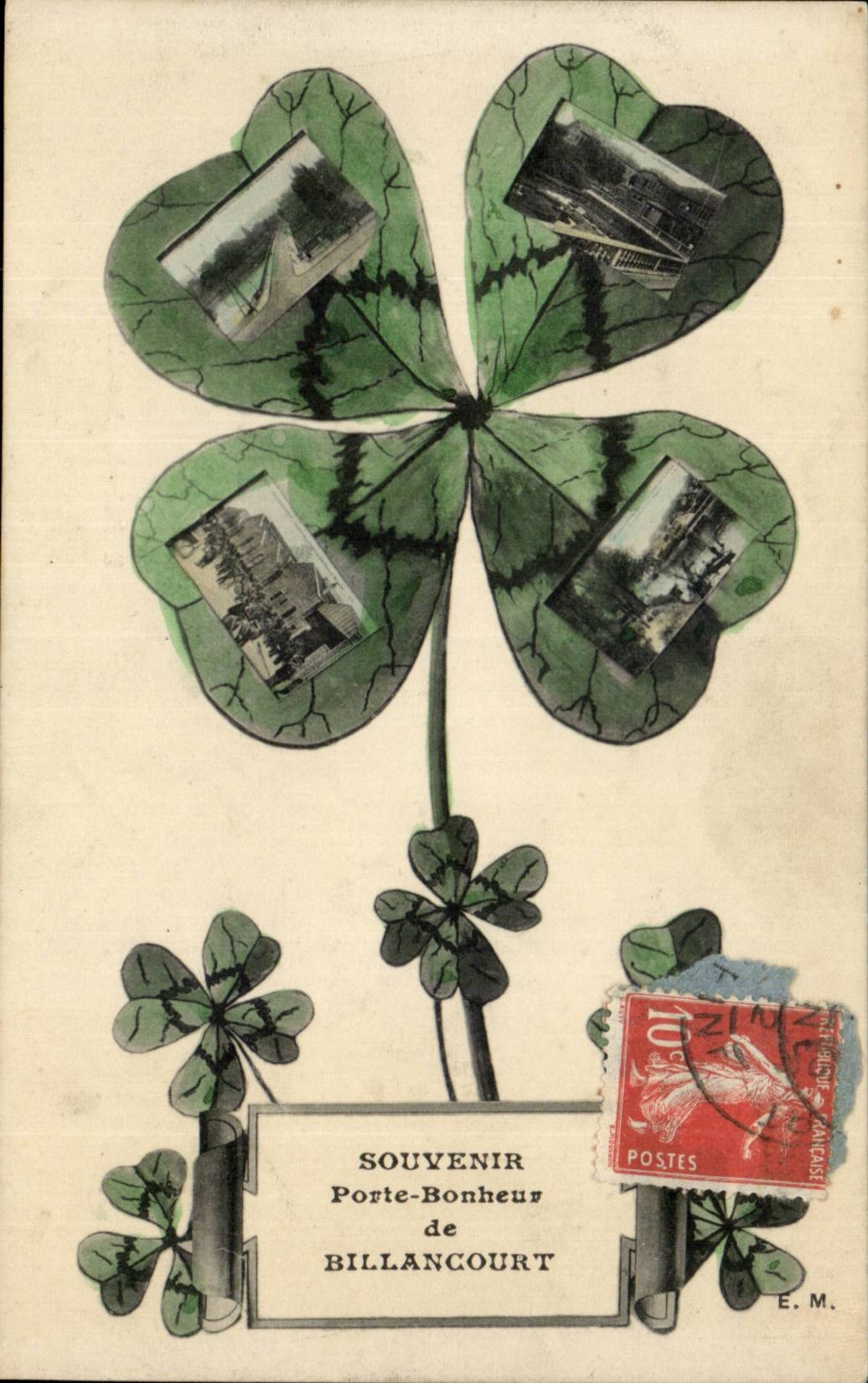 CPA Souvenir Porte bonheur de Billancourt (boulogne) TRefle