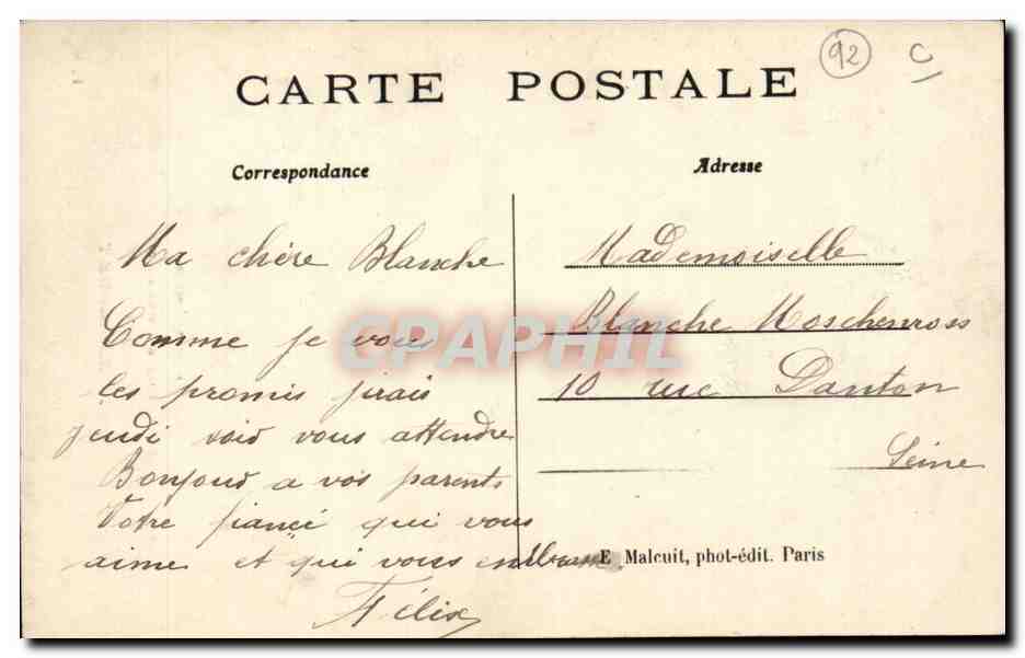 CPA Souvenir Porte bonheur de Billancourt (boulogne) TRefle — Rückseite
