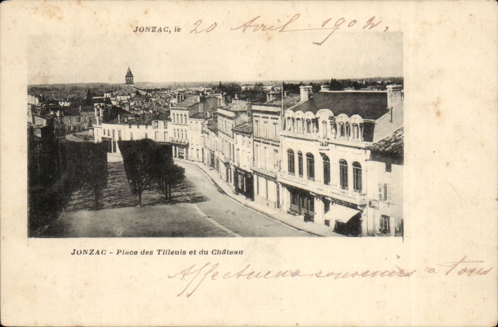 Jonzac CPA Place des Tilleuls et du chateau