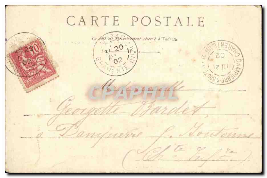 Jonzac CPA Place des Tilleuls et du chateau — Back