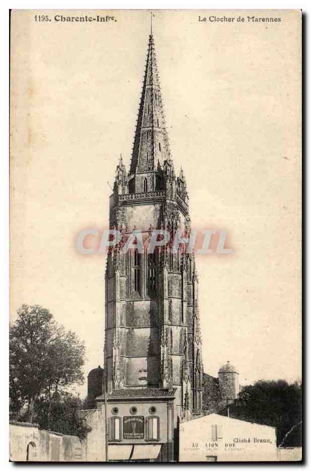 CPA Le clocher de Marennes (Lion d'or)