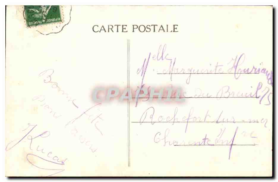 Saint SAvien sur Charente CPA Place des halles — Rückseite