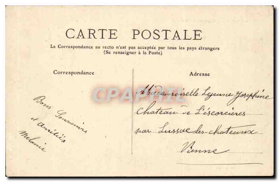 Surgeres CPA Chateau (cote nord) — Back