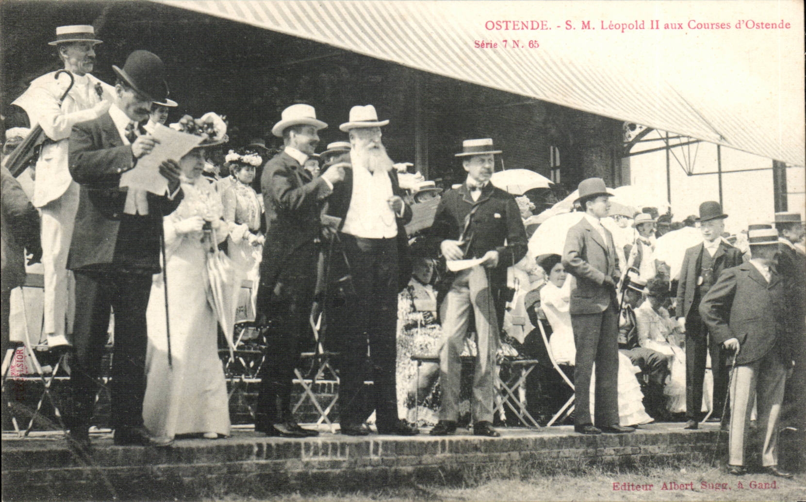 Ostende - S.M. Léopold II aux Courses d'Ostende — Série 7 N° 65, Éditeur Albert Sugg. à Gand