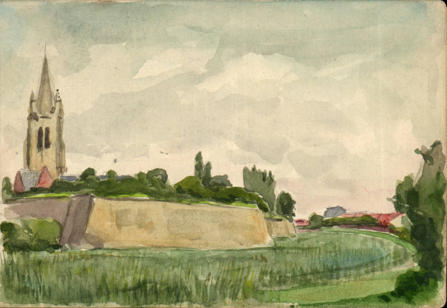Belgie Belgique Ypres les remparts Cloche de St Jacques 1948