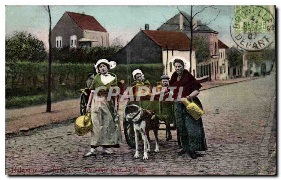 Belgique. Juchères. — En route pour la Ville. — C.V. Déposé, Série 278