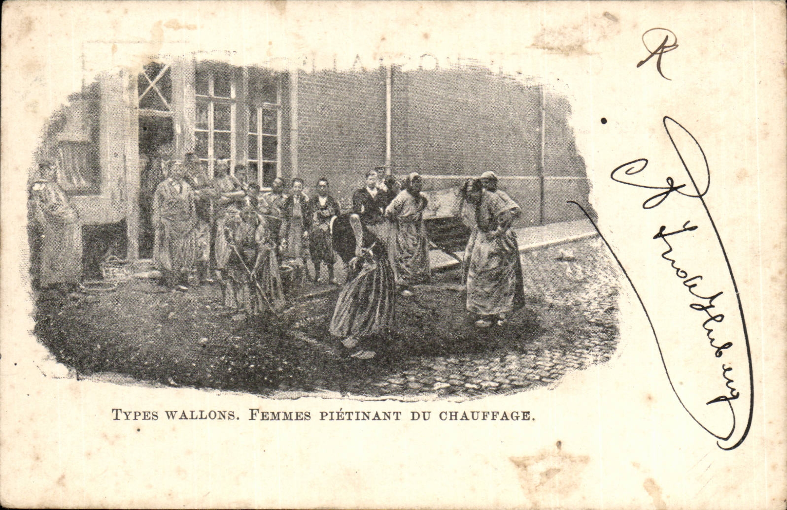 Femmes piétinant du chauffage — Types wallons — Éditeur : A. De Vos