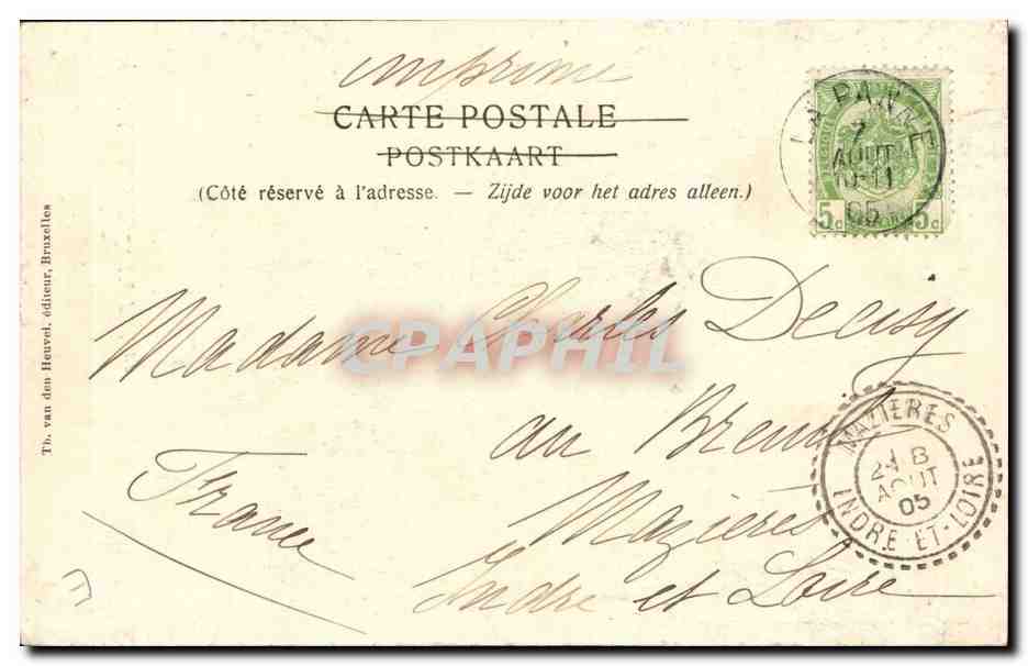 Belgique Belgie La Panne CPA Un pecheyr (Peche metiers) — Rückseite
