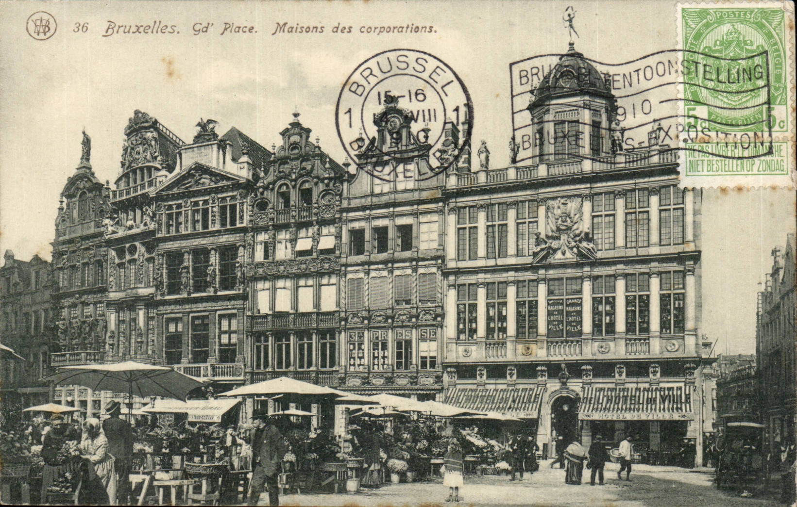 Belgique Belgie Bruxelles CPA Gd place Maison des corporations